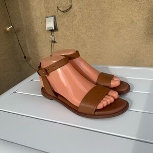 Antonio Melani brown leather strappy flat sandals size 6M